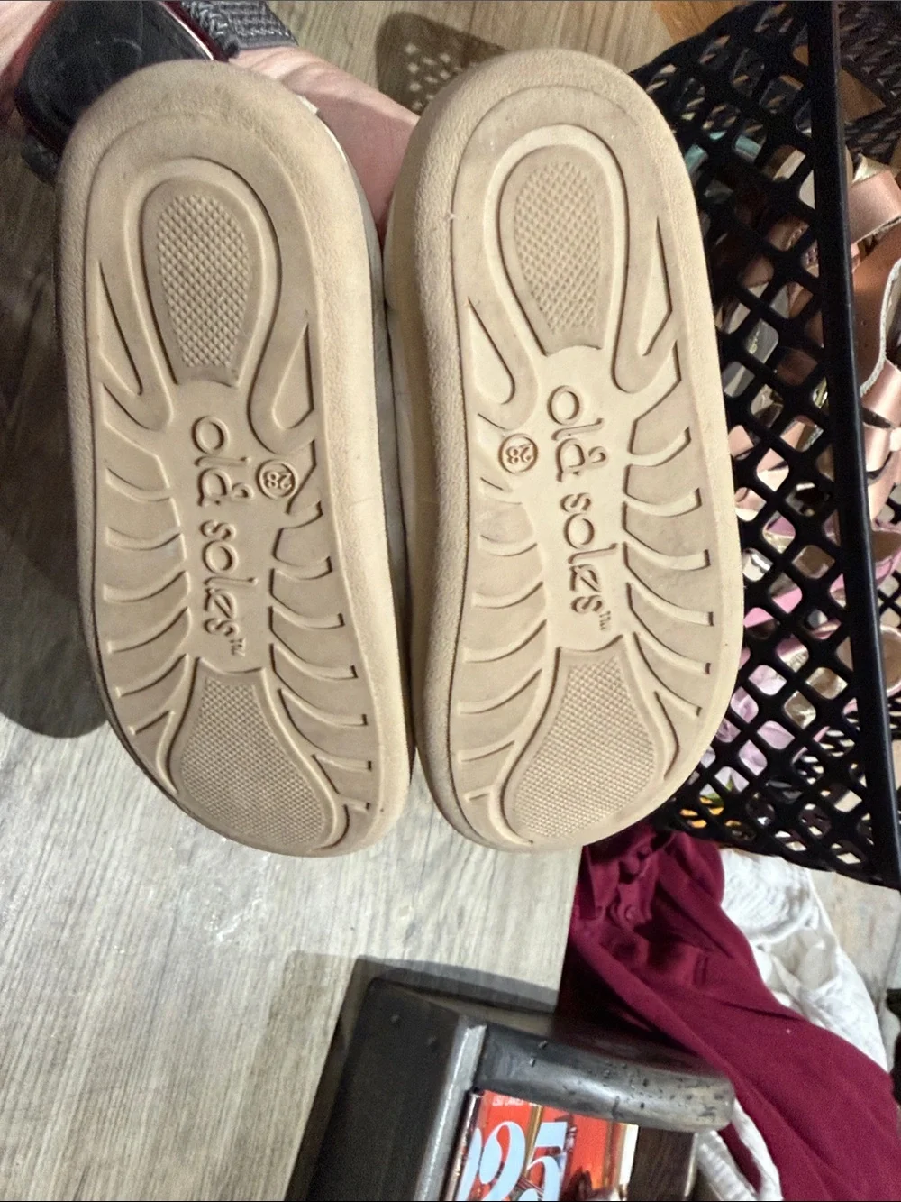 Old Soles Cream Leather Mary Jane Shoes with Cutout Detail